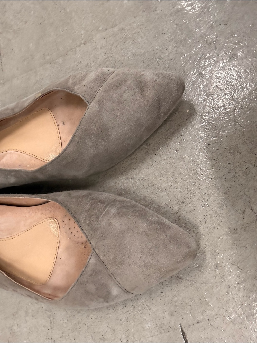 ALLY Shoes Gray Suede Forever Flat Pointed Toe Comfort Ballet Flats 7.5 - Picture 5 of 11